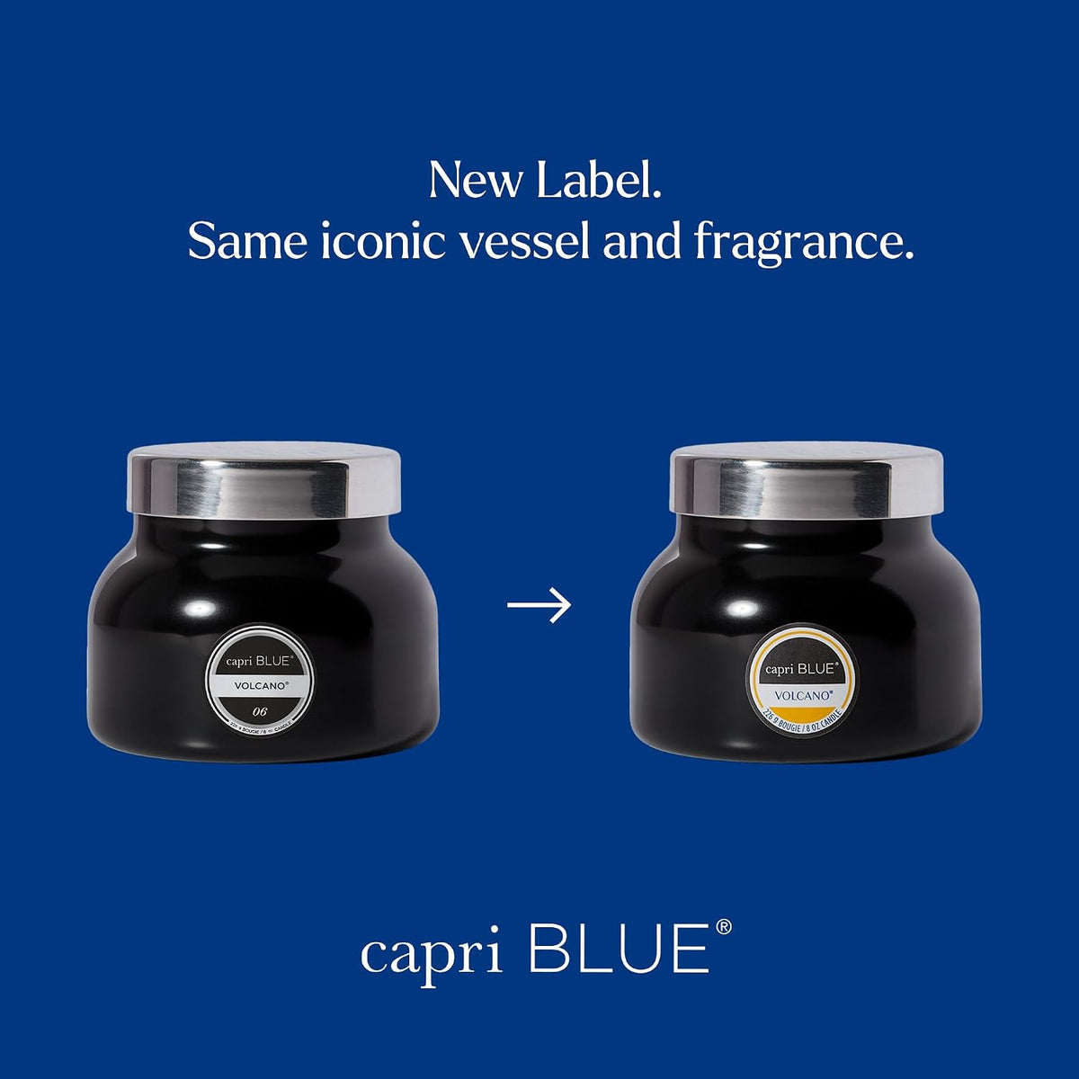 Capri Blue Volcano Scented, Glass Jar Candles for Home with Tropical Fruit & Sugared Citrus, Soy Wax Blend, Black Color (8 Oz)